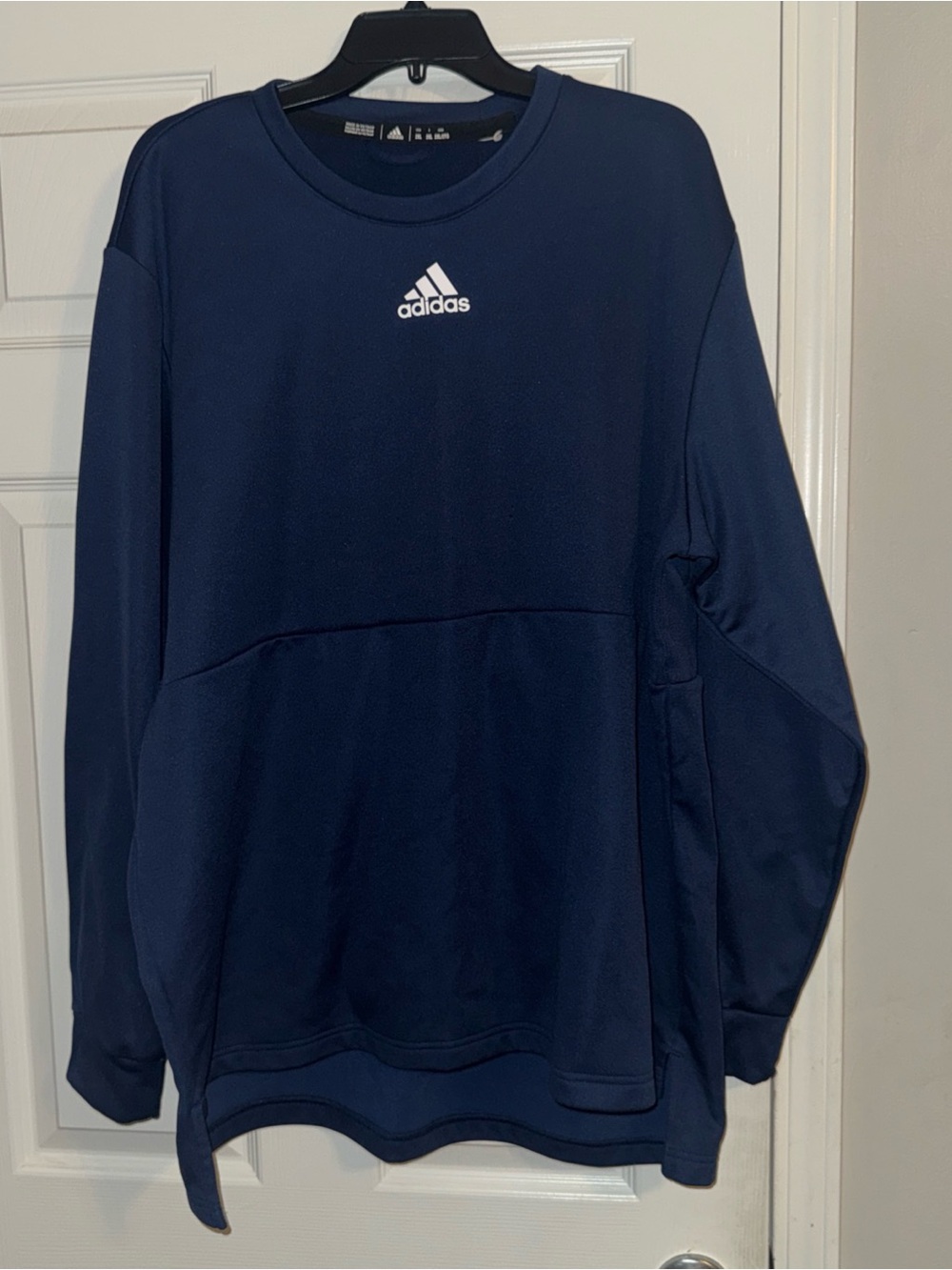 adidas Navy Crewneck Pullover with White Chest Logo